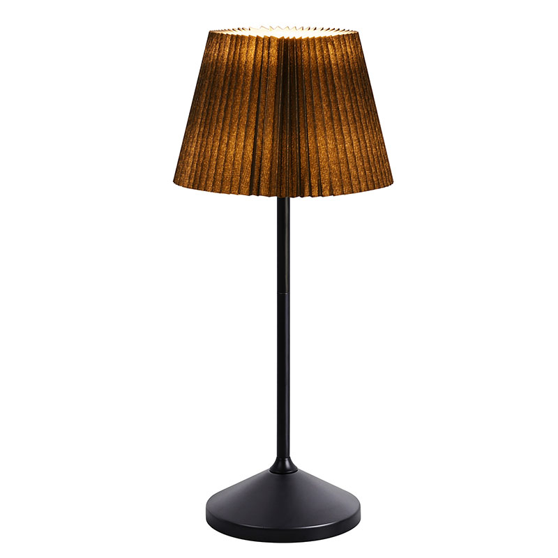 Sort Led skrivebordslampe med stoffskjerm