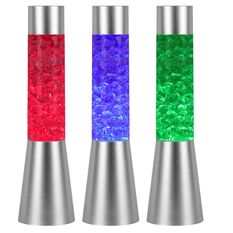 Fargeskiftende flytende glitter nattlys med is som formet