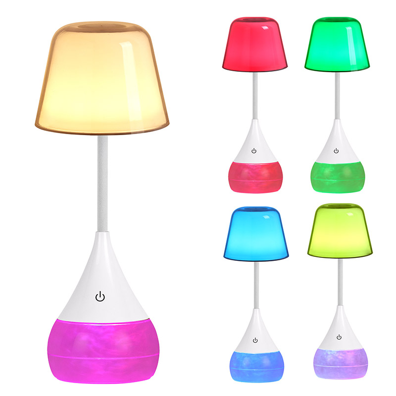 Eleganse og innovasjon ledet skrivebordslampe med RGB -form
