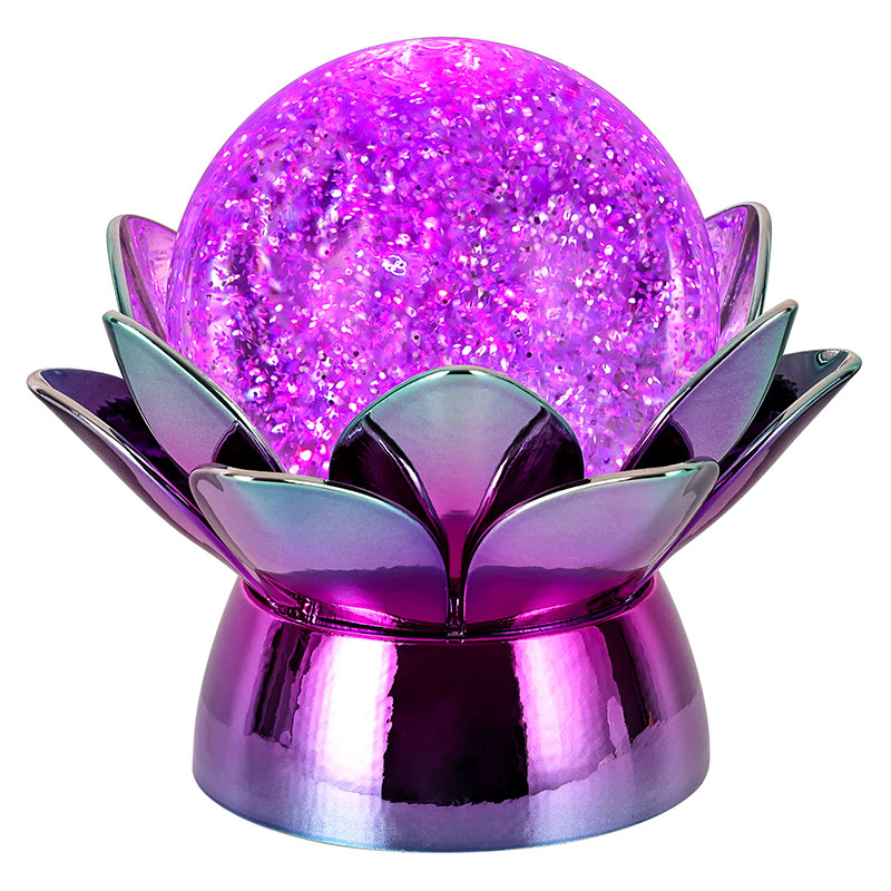 Elegant Lotus Crystal Ball nattlys