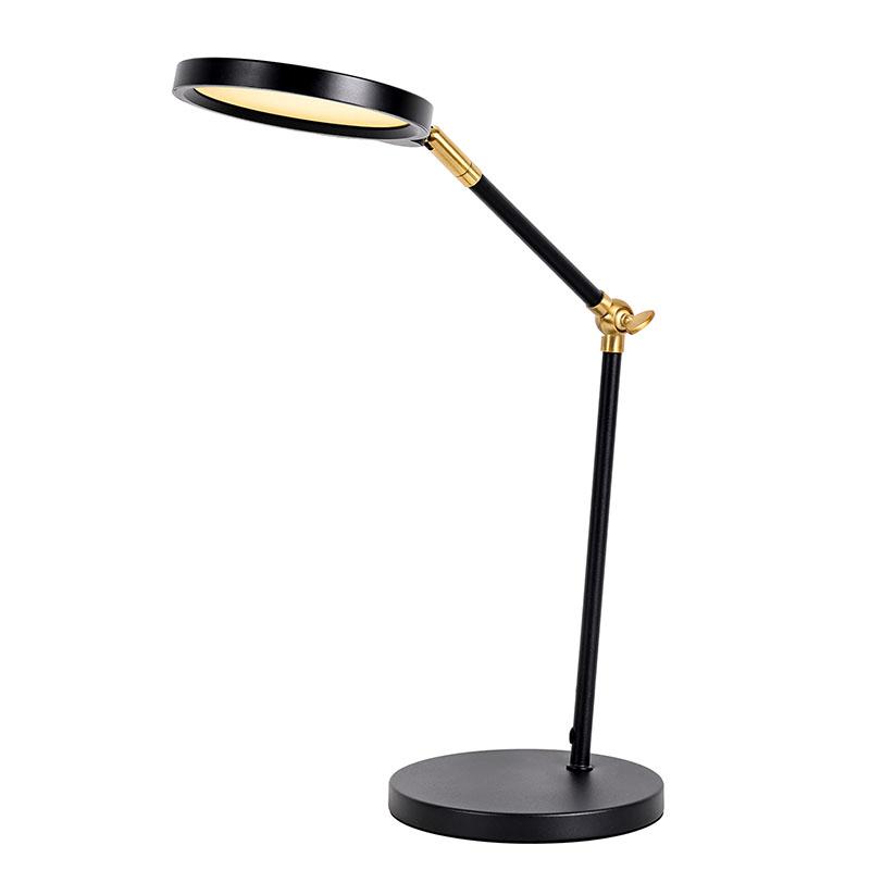 Gull LED -skrivebordslampe med lang arm