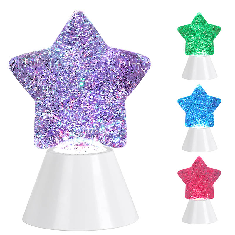 Kid glitter flytende nattlys med hvit base