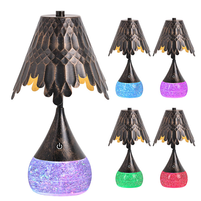 LED leselampe med RGB glitterflaske