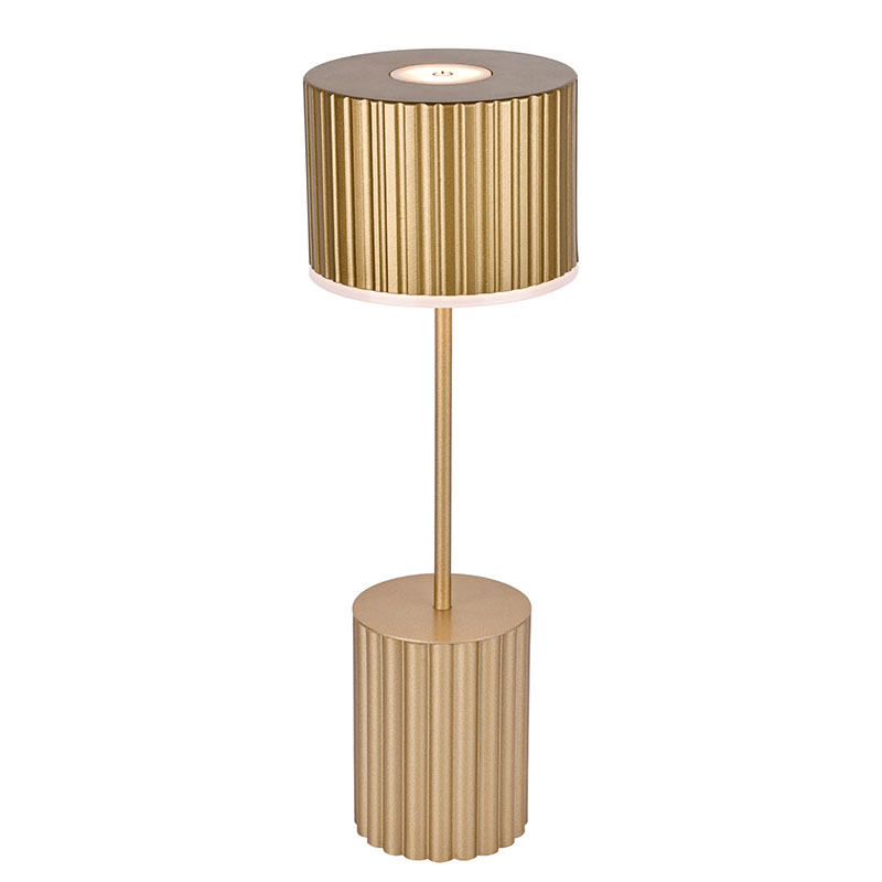 Metallskjerm liten bordlampe med batteri