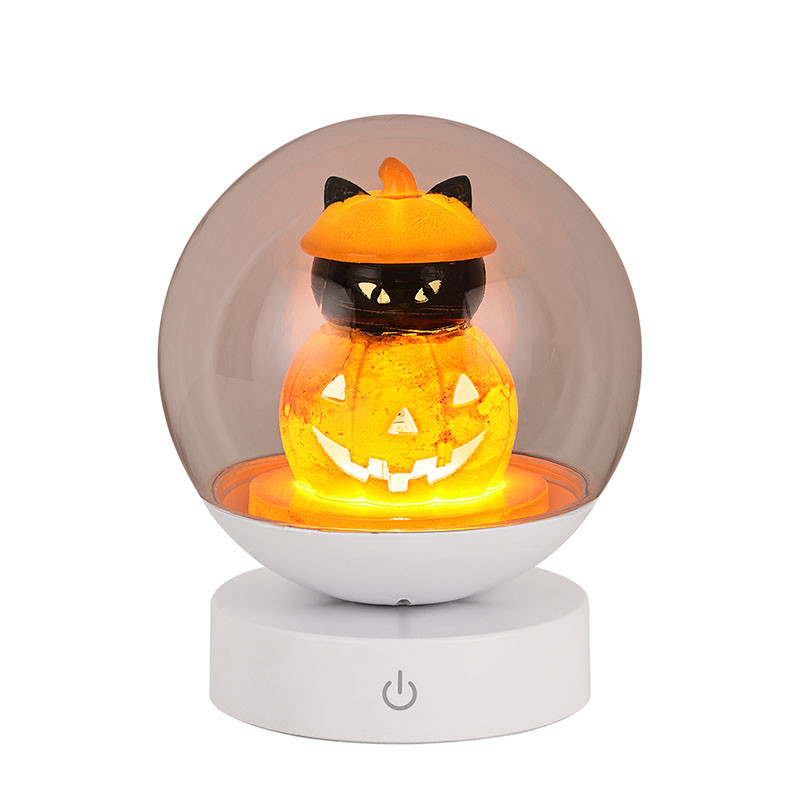 Oppladbar Halloween Pumpkin Night Light med gresskarhode