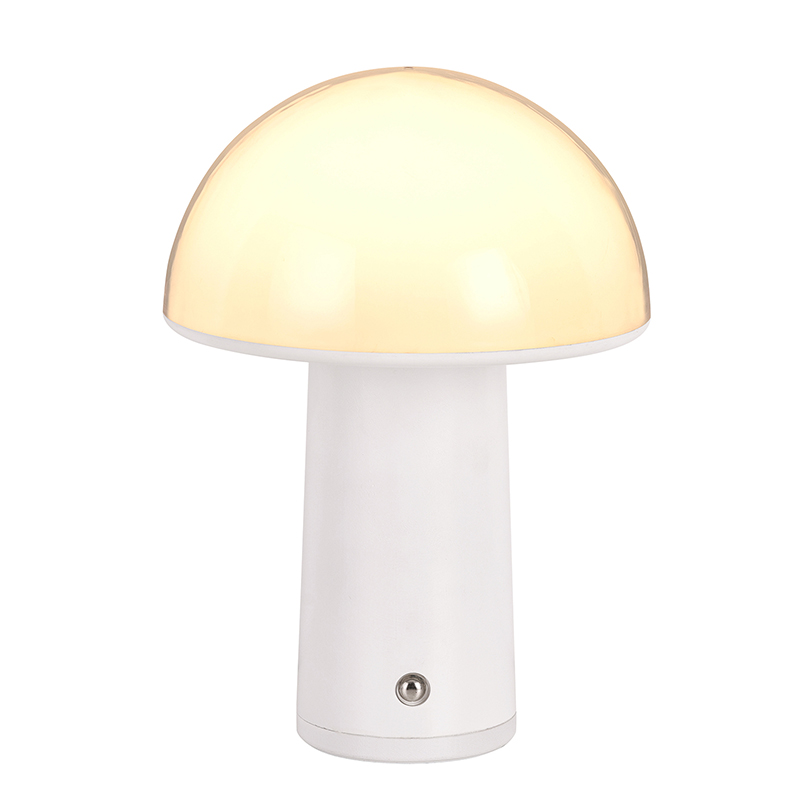 Oppladbar bordlampe med sopp
