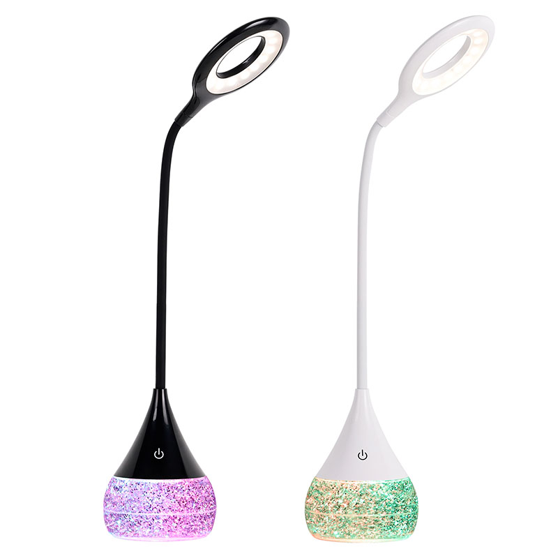 RGB Glitter Liquid Base LED-skrivebordslampe med justerbar skjerm